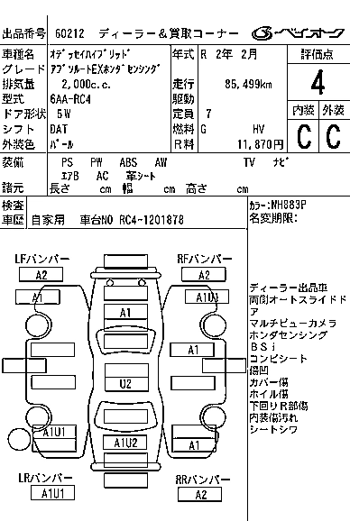 Honda Odyssey  с аукциона в Японии