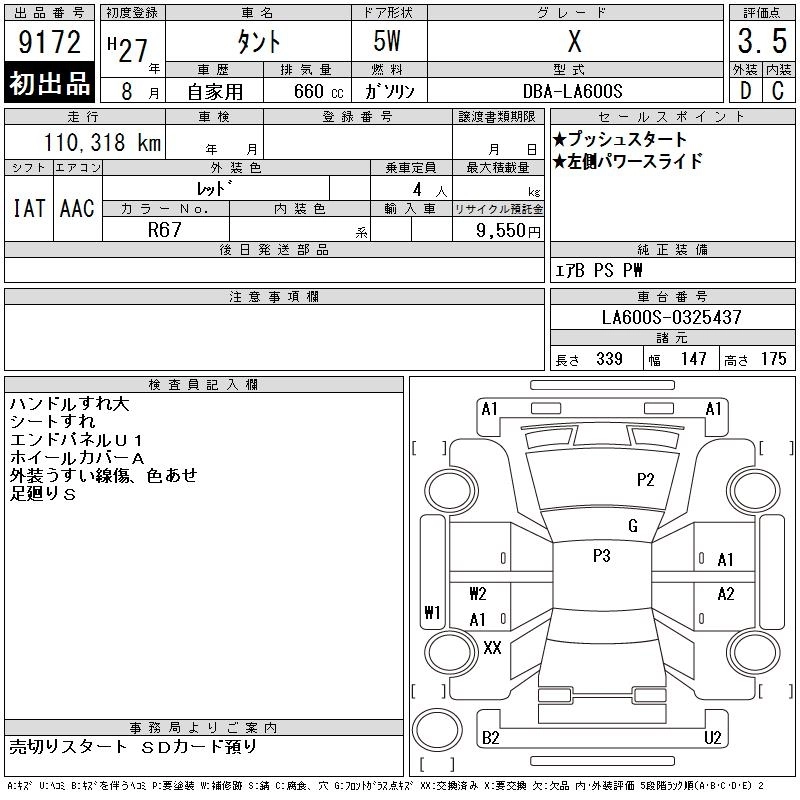 Daihatsu Tanto  с аукциона в Японии