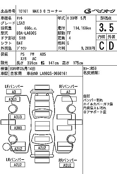 Daihatsu Tanto  с аукциона в Японии