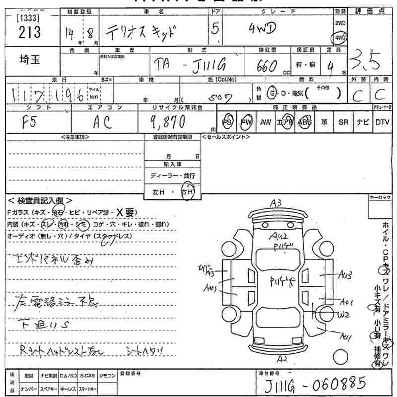 Daihatsu Terios Kid  с аукциона в Японии
