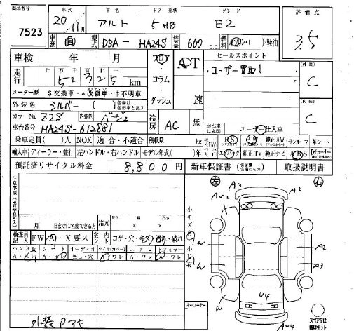 Suzuki Alto  с аукциона в Японии