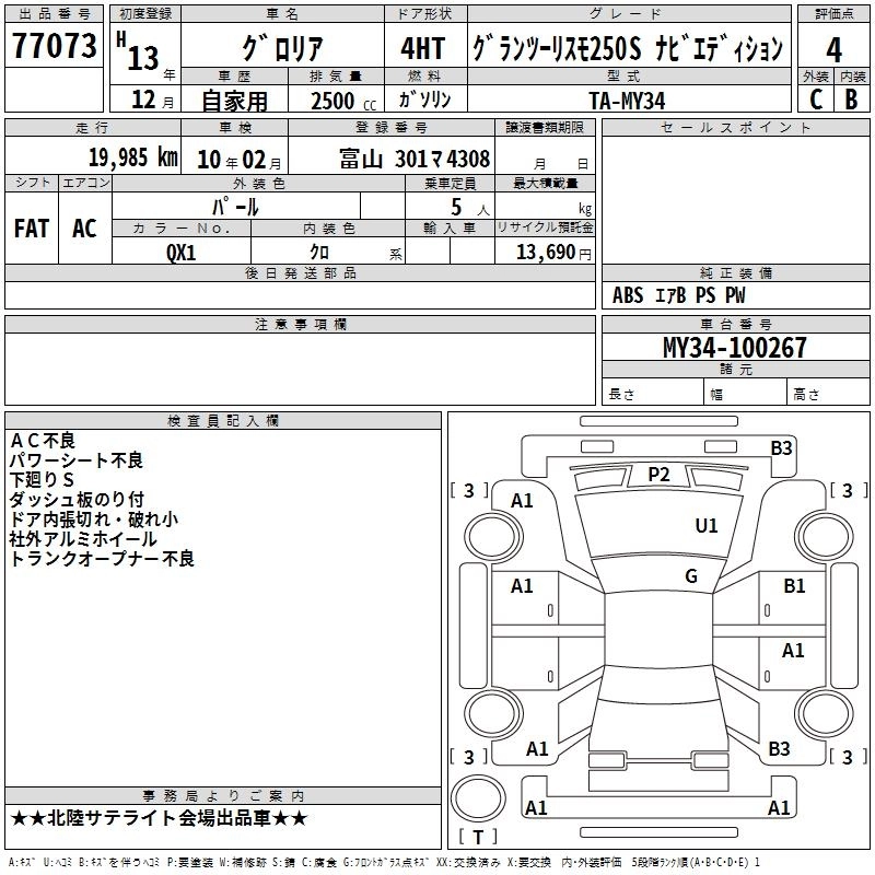 Nissan Gloria  с аукциона в Японии