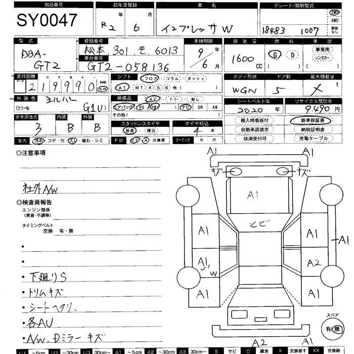 Subaru Impreza  с аукциона в Японии