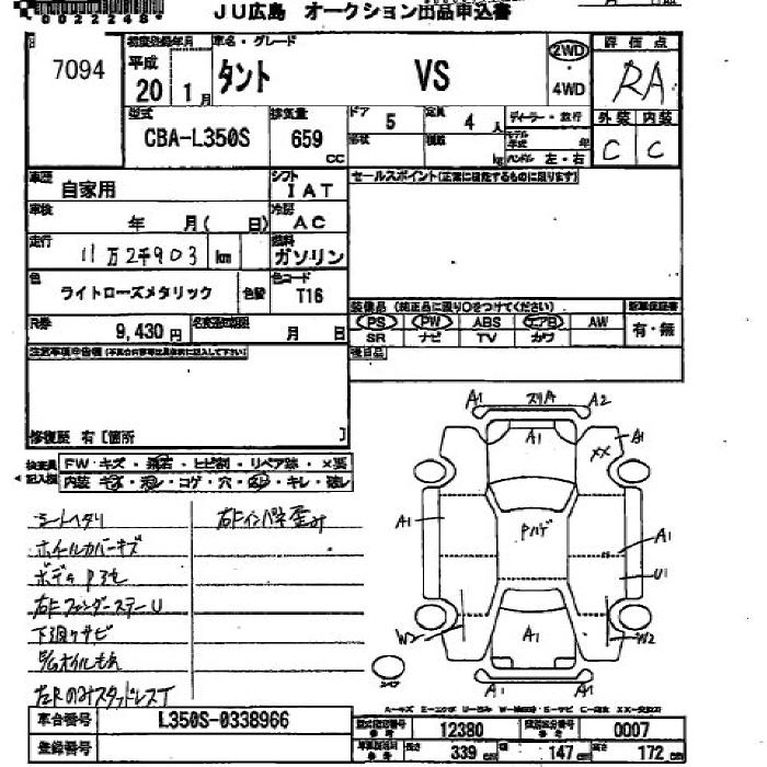Daihatsu Tanto  с аукциона в Японии