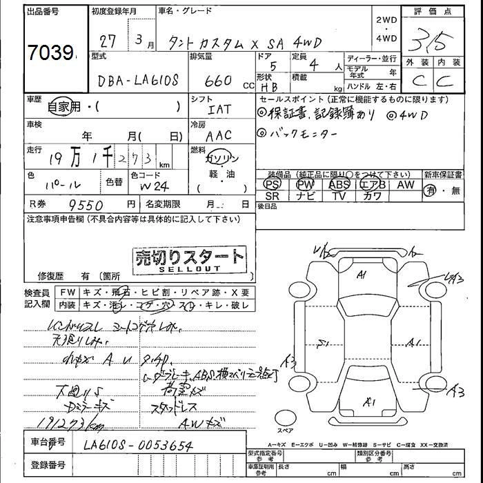 Daihatsu Tanto  с аукциона в Японии