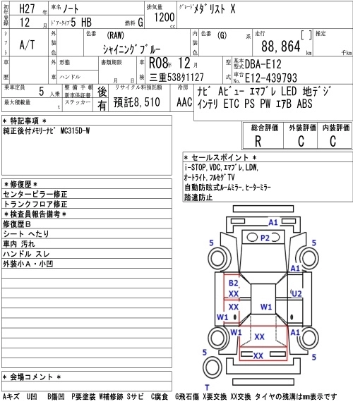 Nissan Note  с аукциона в Японии