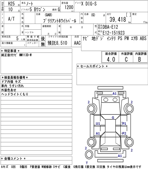 Nissan Note  с аукциона в Японии