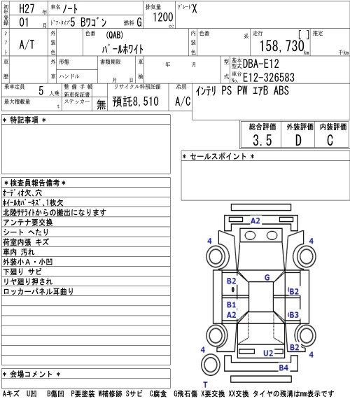 Nissan Note  с аукциона в Японии