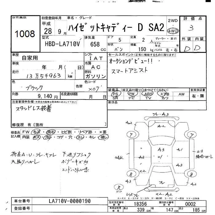 Daihatsu HIJET CADDY  с аукциона в Японии