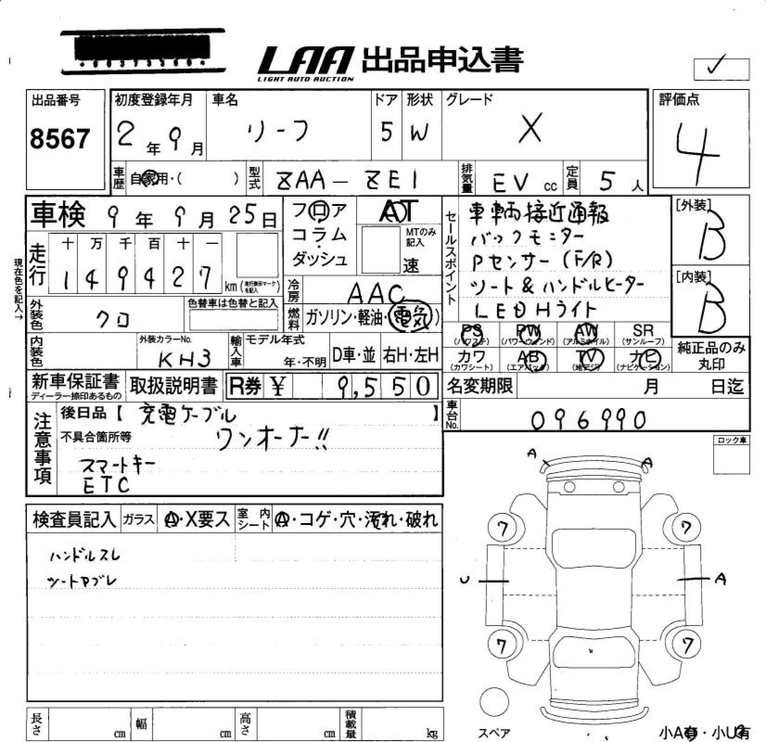 Nissan Leaf  с аукциона в Японии