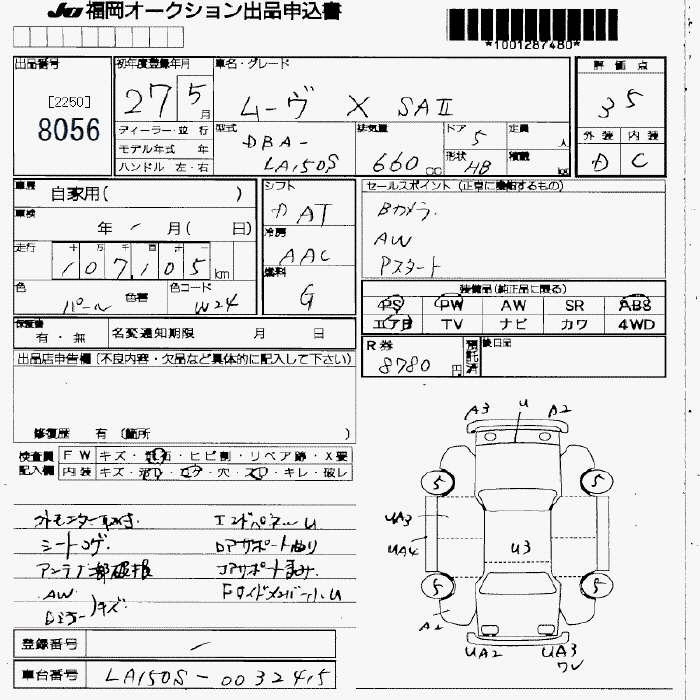 Daihatsu Move  с аукциона в Японии
