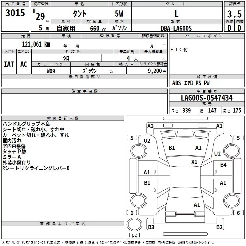 Daihatsu Tanto  с аукциона в Японии
