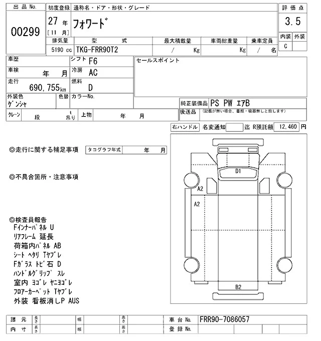 Isuzu Forward  с аукциона в Японии