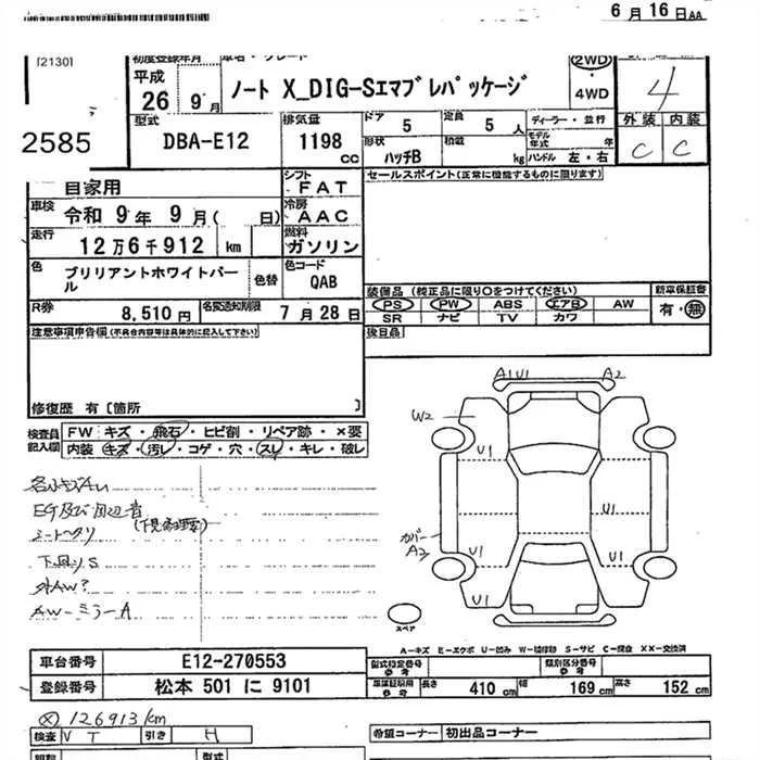 Nissan Note  с аукциона в Японии