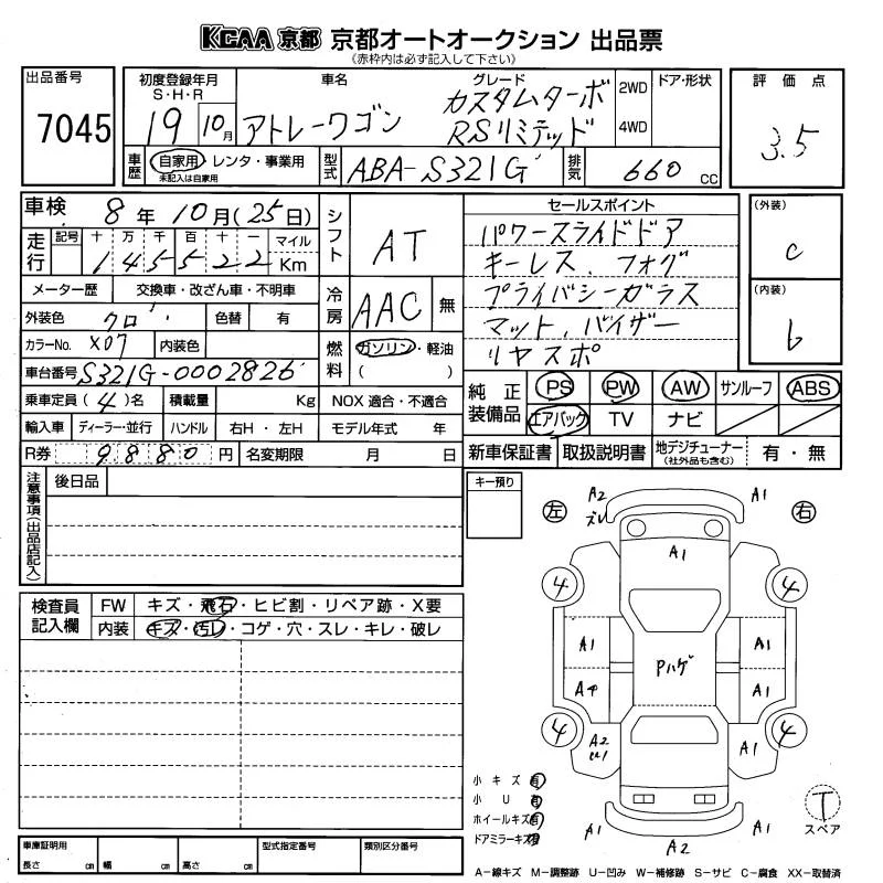 Daihatsu Atrai  с аукциона в Японии