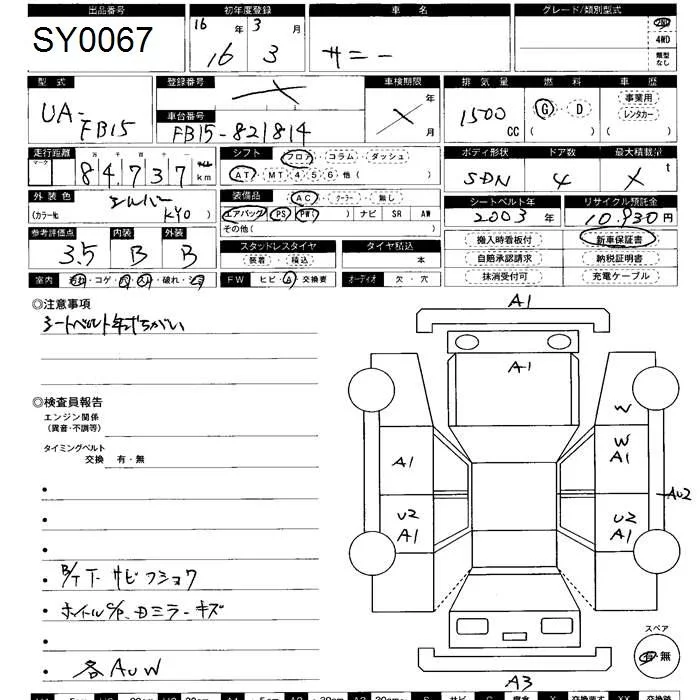 Nissan Sunny  с аукциона в Японии