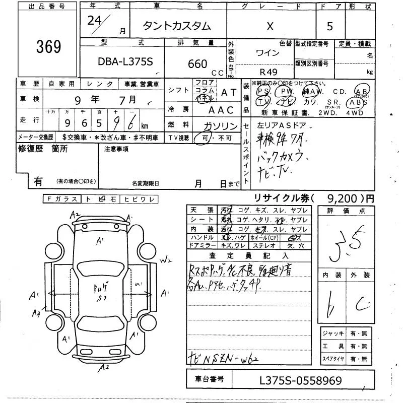 Daihatsu Tanto  с аукциона в Японии