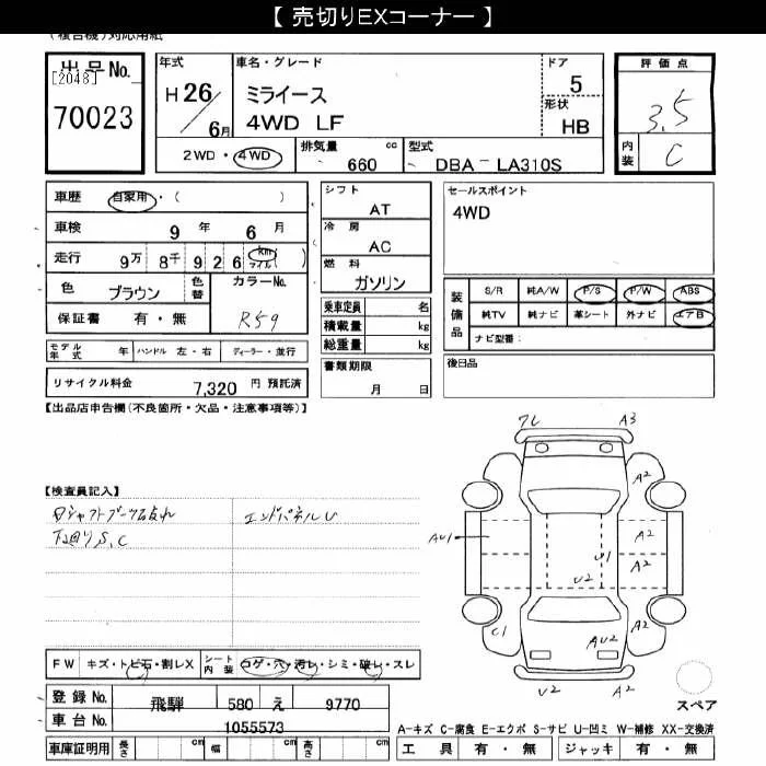 Daihatsu Mira e:S  с аукциона в Японии