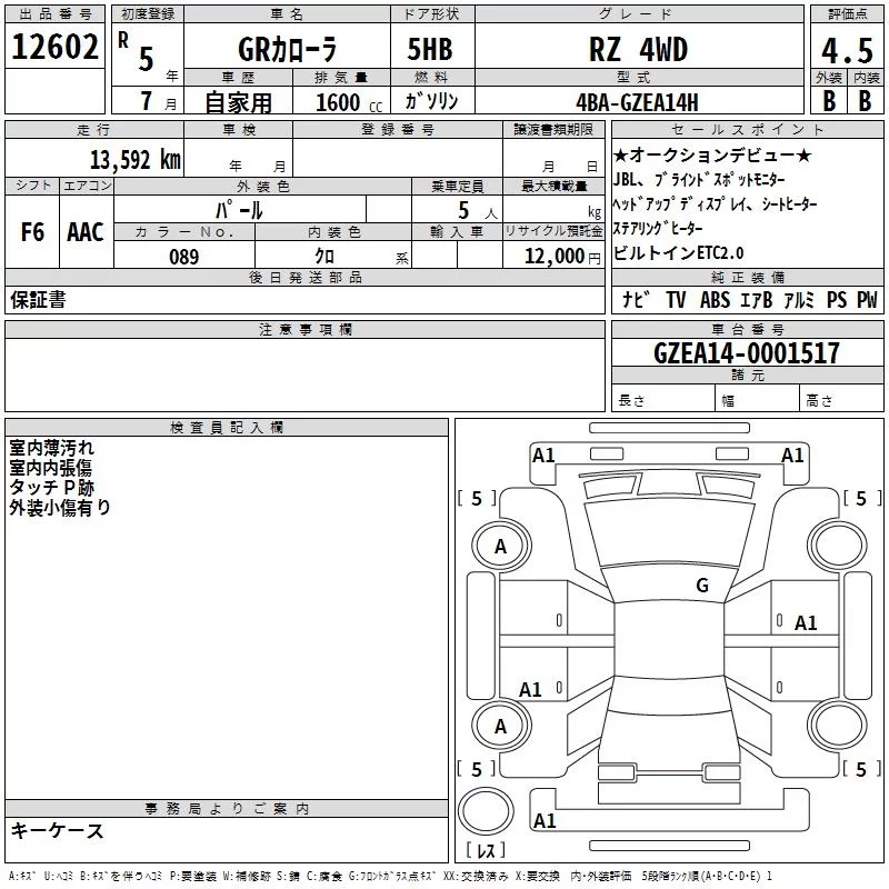 Toyota GR Corolla  с аукциона в Японии