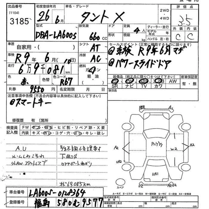 Daihatsu Tanto  с аукциона в Японии