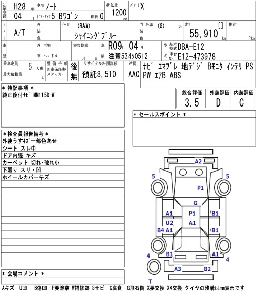 Nissan Note  с аукциона в Японии