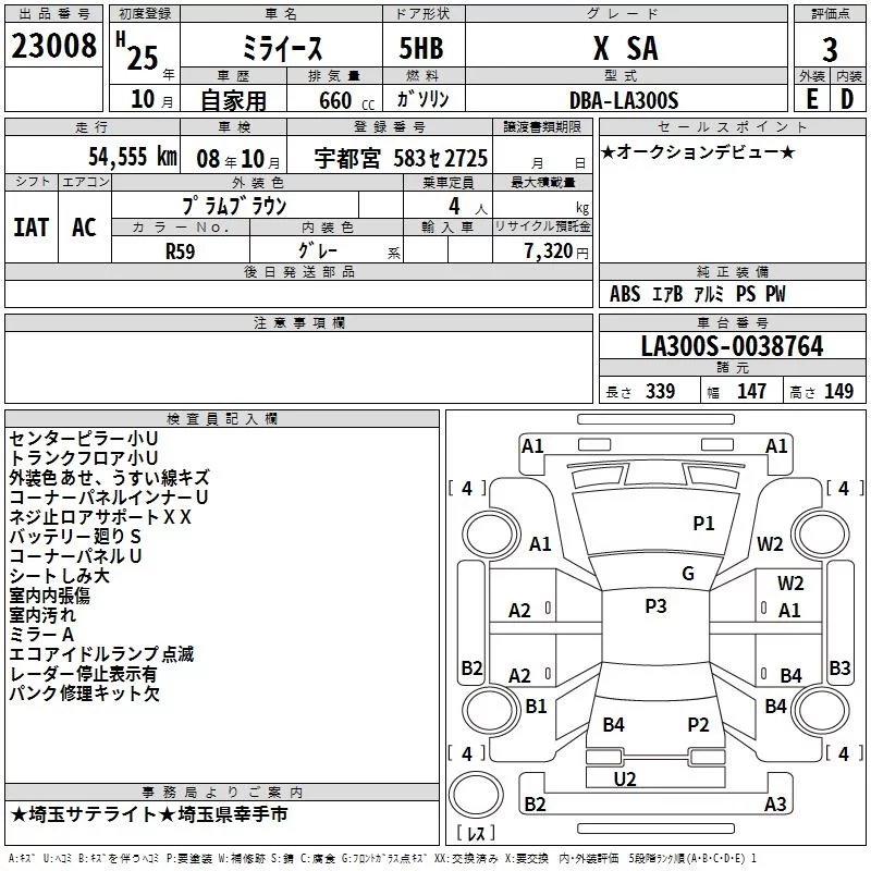 Daihatsu Mira e:S  с аукциона в Японии