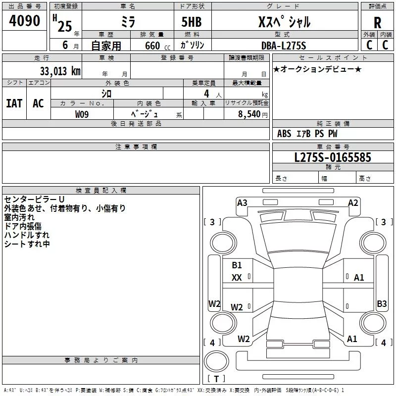 Daihatsu Mira  с аукциона в Японии