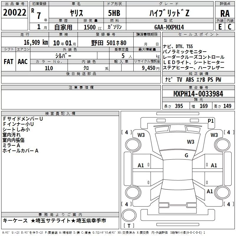 Toyota Yaris  с аукциона в Японии