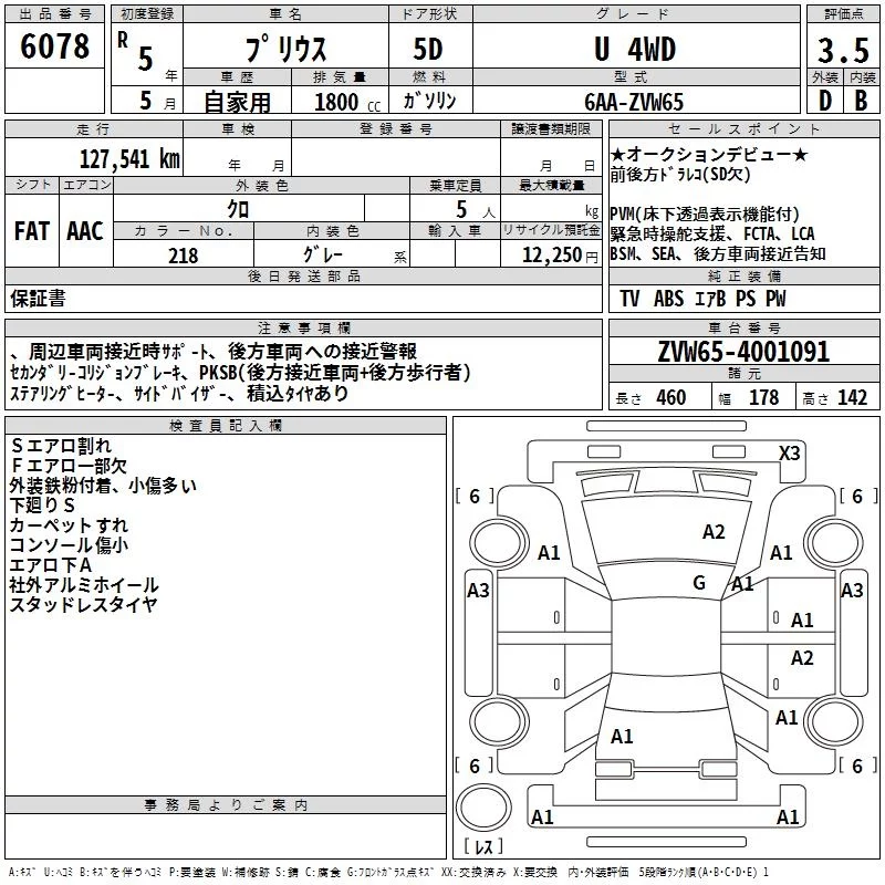 Toyota Prius  с аукциона в Японии
