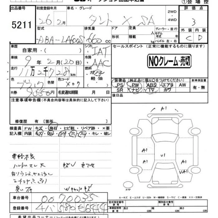 Daihatsu Tanto  с аукциона в Японии