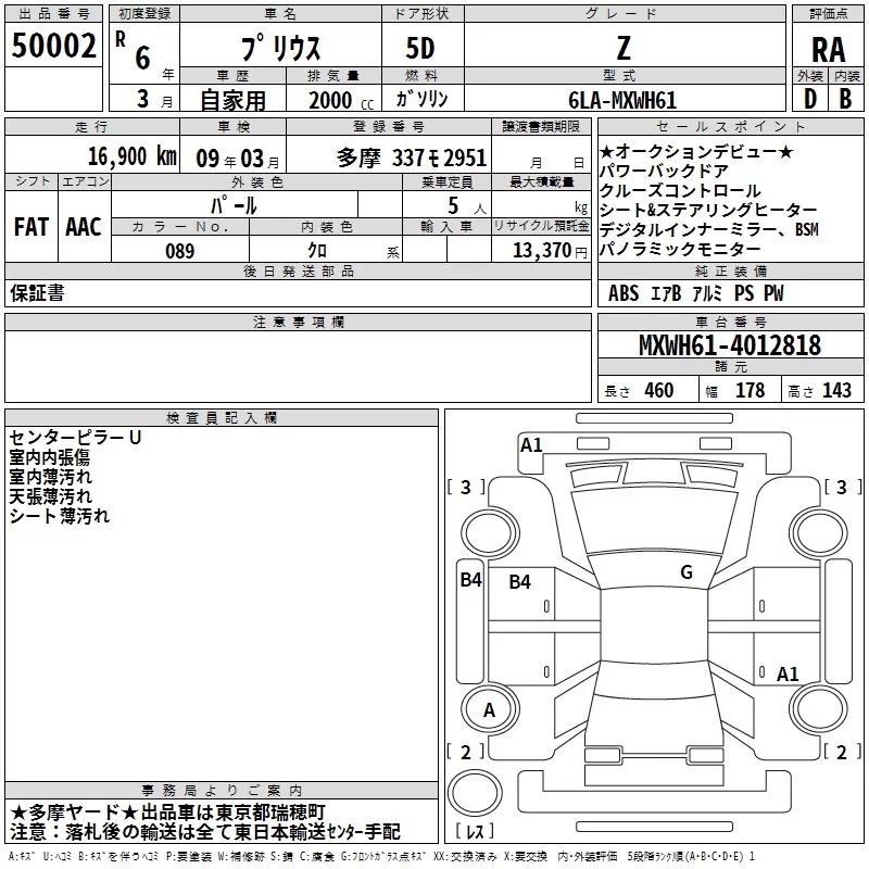 Toyota Prius  с аукциона в Японии