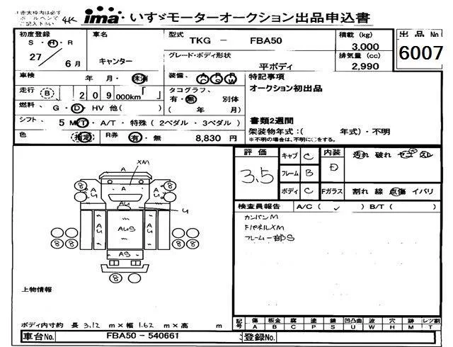 Mitsubishi Fuso Canter  с аукциона в Японии
