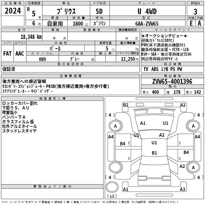 Toyota Prius  с аукциона в Японии