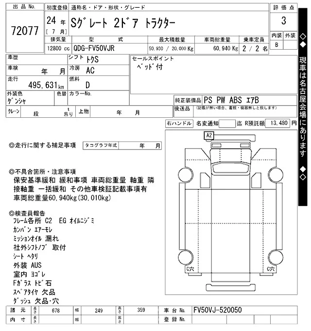 Mitsubishi Fuso Super Great  с аукциона в Японии