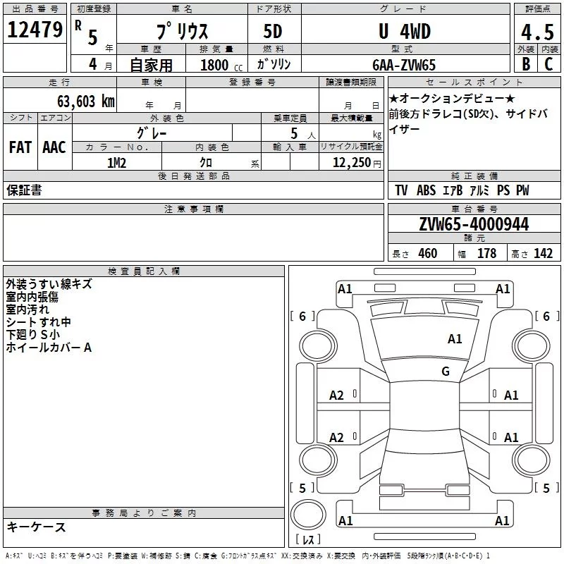 Toyota Prius  с аукциона в Японии