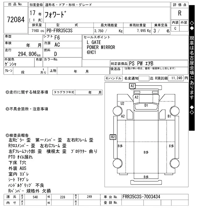 Isuzu Forward  с аукциона в Японии