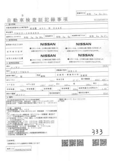 Nissan NV200 VANETTE VAN