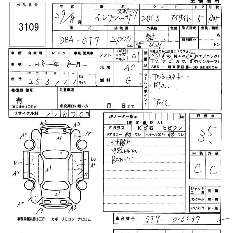 Subaru Impreza  с аукциона в Японии