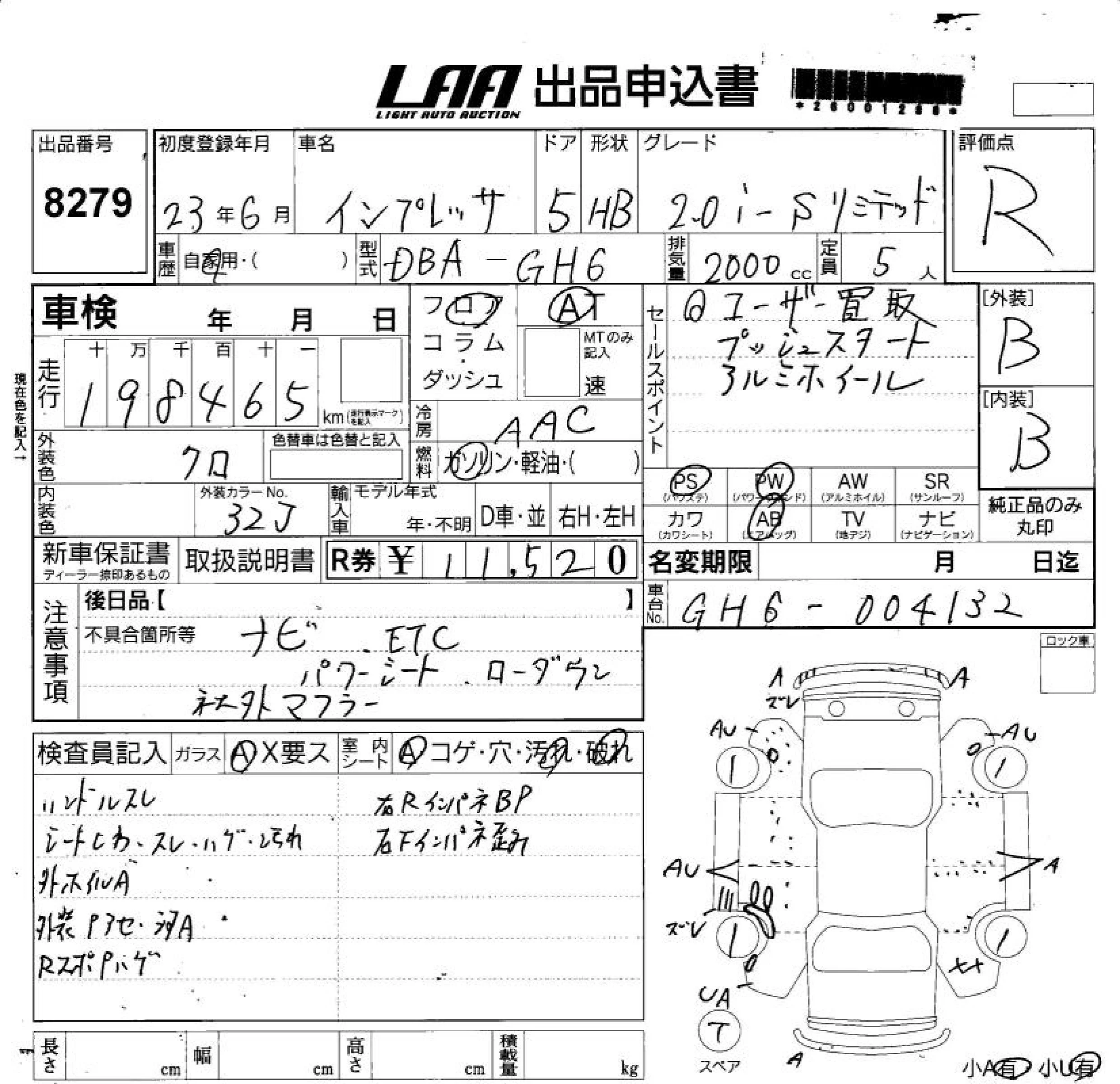 Subaru Impreza  с аукциона в Японии
