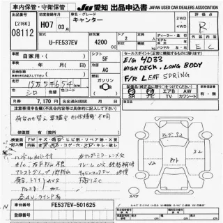 Mitsubishi Fuso Canter  с аукциона в Японии