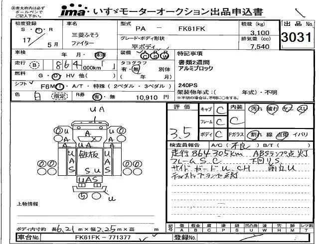 Mitsubishi Fuso Fighter  с аукциона в Японии