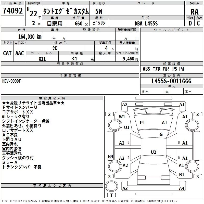 Daihatsu Tanto Exe  с аукциона в Японии