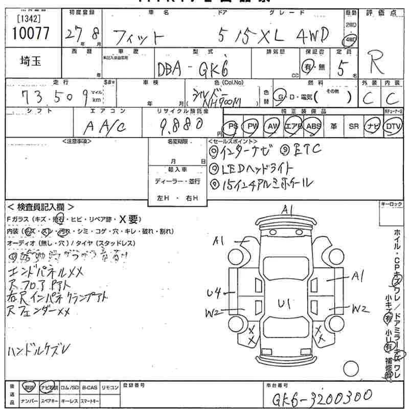Honda Fit  с аукциона в Японии