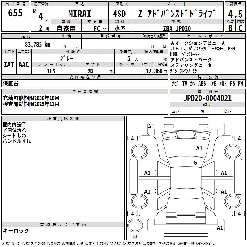 Toyota Mirai  с аукциона в Японии