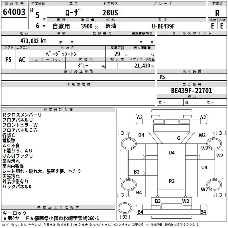Mitsubishi FUSO ROSA  с аукциона в Японии