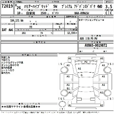 Toyota HARRIER HYBRID