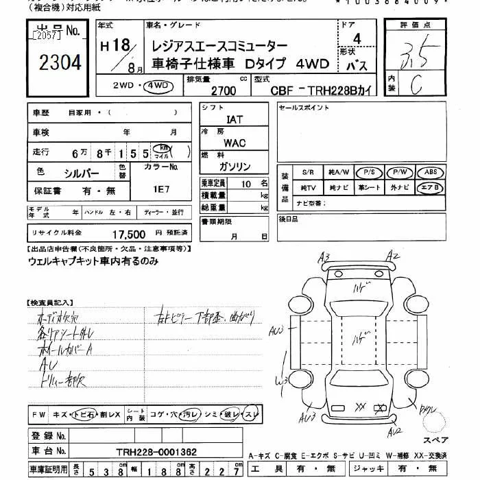 Toyota HiAce Commuter  с аукциона в Японии