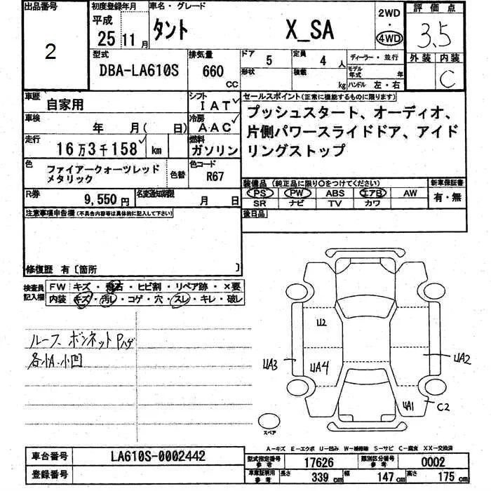 Daihatsu Tanto  с аукциона в Японии