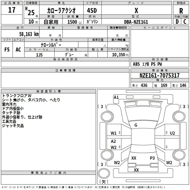 Toyota Corolla Axio  с аукциона в Японии