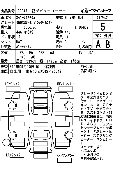 SUZUKI SPACIA CUSTOM, 2025 — лот японского аукциона